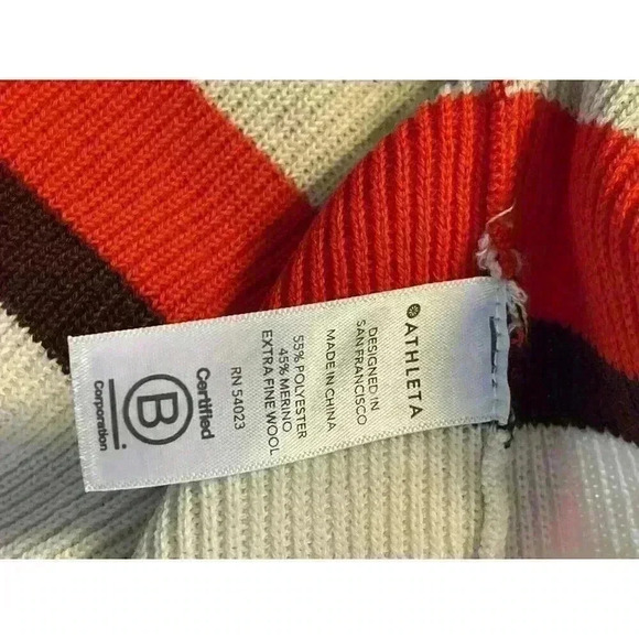 ATHLETA Trailhead Colorblock Merino Wool Cropped Sweater Size XS - Picture 7 of 8